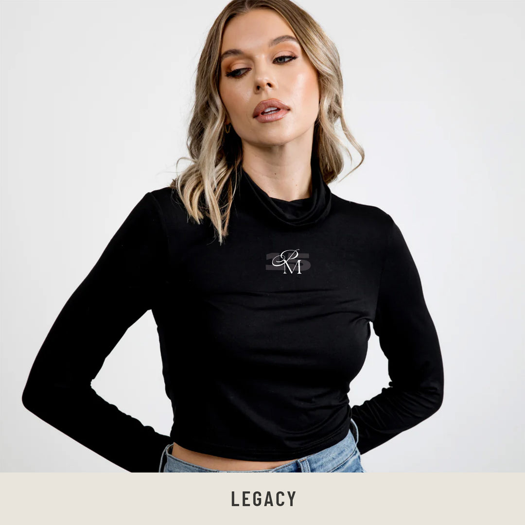 leinwände Pleats Turtleneck Cropped Top Pleats Turtleneck Cropped Top/Blue | leinwände | ライン