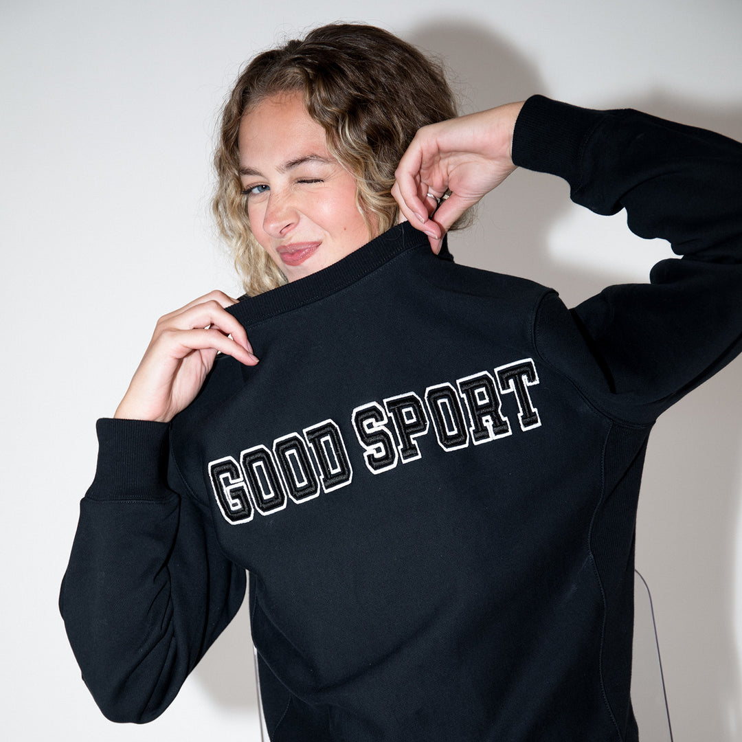 トップス goodness logo round crew neck pullover Sweatshirt_Unisex_Black_GS_03_